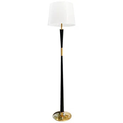Pre-owned 1stdibs 20th Century Italian Mid-century Modern Iron Floor Lamp - Vintage Brass Light In Sand