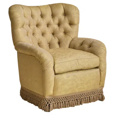 Pre-owned 1stdibs 20th Century Italian Yellow Tufted Club Armchair - 2 Available