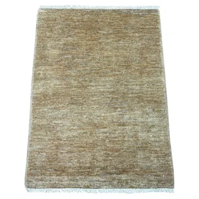 Pre-owned 1stdibs 2'1"x2'10" Brown Plain Solid Pattern Hand Knotted Ghazni Wool Mat Oriental Rug