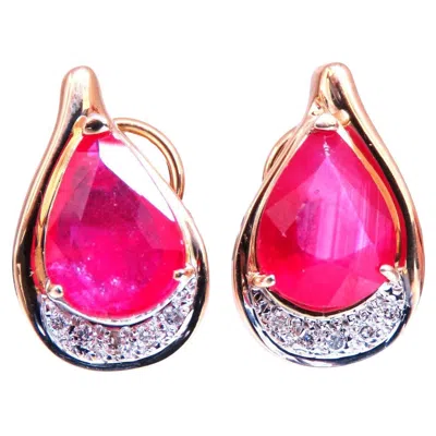 Pre-owned 1stdibs 22.25ct Ruby Diamond Clip Earrings 14kt Gold* In Multi