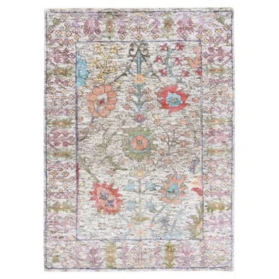 Pre-owned 1stdibs 2'2"x3'1" Beige, Silk With Textured Wool, Hand Knotted, Oriental, Mat, Rug In Gray