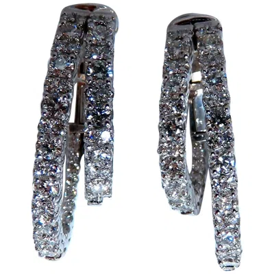 Pre-owned 1stdibs 2.34 Carat Natural Double Hoop Diamond Earrings 14 Karat* In Multi