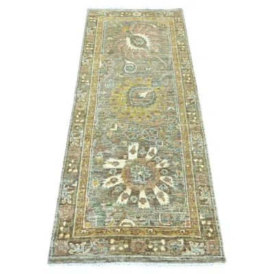 Pre-owned 1stdibs 2'6"x6'2" Sage Green Ziegler Mahal Design Wool Hand Knotted Runner Oriental Rug