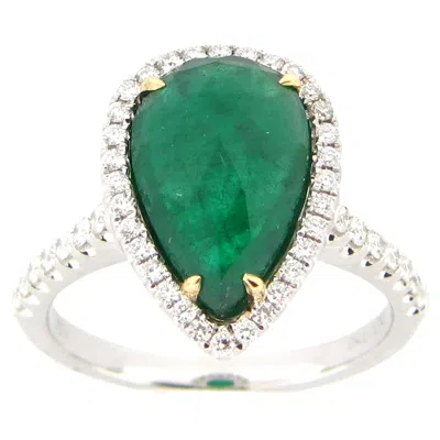 Pre-owned 1stdibs 2.82 Carat Emerald And Diamond Cocktail Ring In Green