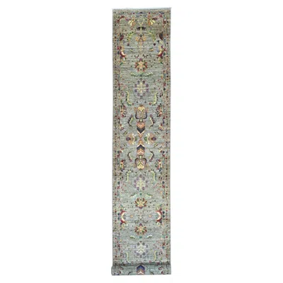 Pre-owned 1stdibs 2'8"x18'9" Gray Hand Knotted Ziegler Mahal All Over Design Pure Wool Runner Rug