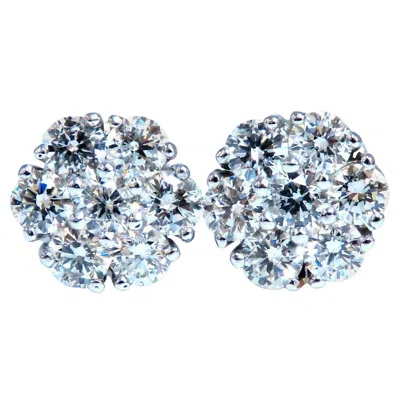 Pre-owned 1stdibs 2ct Natural Diamonds Cluster Earrings 14kt* In Multi