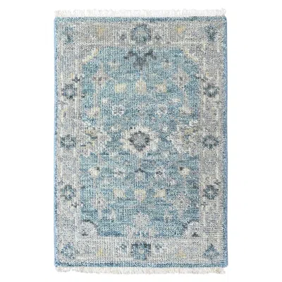 Pre-owned 1stdibs 2'x3' Blue Supple Collection Oushak Design Hand Knotted Shiny Wool Mat Rug
