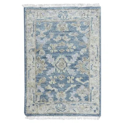 Pre-owned 1stdibs 2'x3' Blue Supple Collection Oushak Design Hand Knotted Shiny Wool Mat Rug