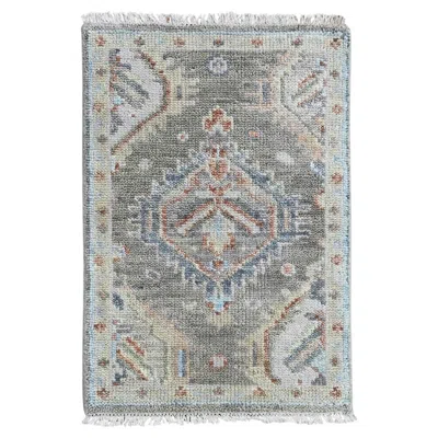Pre-owned 1stdibs 2'x3' Green Supple Collection Oushak Design Soft Wool Hand Knotted Mat Rug