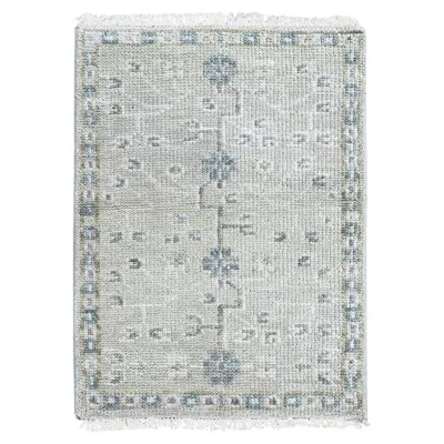 Pre-owned 1stdibs 2'x3' Light Green Supple Collection Khotan Design Hand Knotted Wool Mat Rug