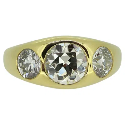Pre-owned 1stdibs 3.05 Carat Old Cut Diamond Three-stone Ring In Multi