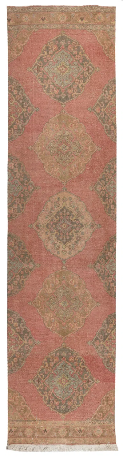 Pre-owned 1stdibs 3.2x12.6 Ft Vintage Oushak Runner Rug For Traditional, Rustic, Cottage Style In Brown