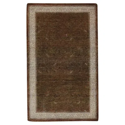 Pre-owned 1stdibs 3'2"x5'2" Brown Hand Knotted Khotan Influence All Over Intricate Design Wool Rug