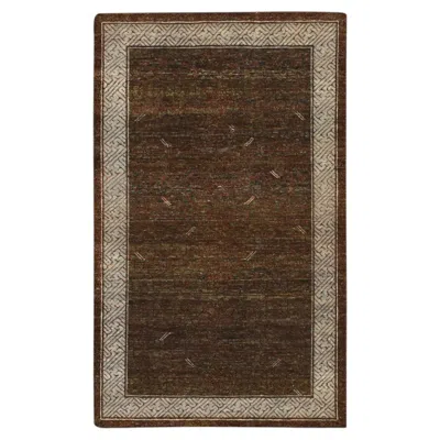 Pre-owned 1stdibs 3'2"x5'2" Brown Hand Knotted Khotan Influence All Over Intricate Design Wool Rug