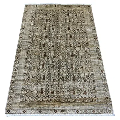 Pre-owned 1stdibs 3'3"x5' Light Brown Soft Colors Shawl Design & Paisleys Hand Knotted Wool Rug