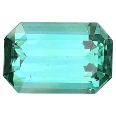 Pre-owned 1stdibs 3.40 Carats Seafaom Tourmaline Emerald Cut Loose Gemstone In Green