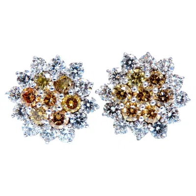 Pre-owned 1stdibs 3.80ct Natural Fancy Yellow Brown Fancy Diamonds Bluster Earrings 14kt*