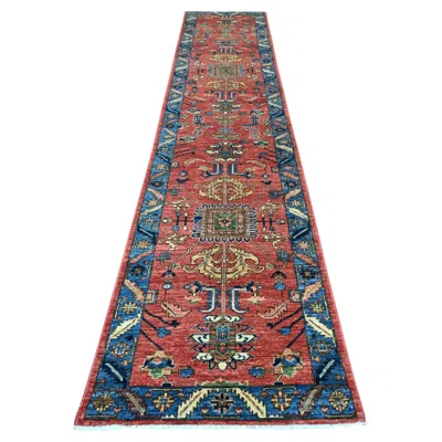 Pre-owned 1stdibs 3'x15'5" Red Aryana Grade Heriz All Over Design Hand Knotted Wool Runner Rug