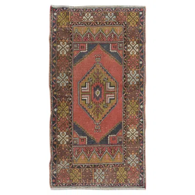 Pre-owned 1stdibs 3x5.6 Ft Vintage Handknotted Turkish Oriental Wool Rug With Tribal Style In Brown