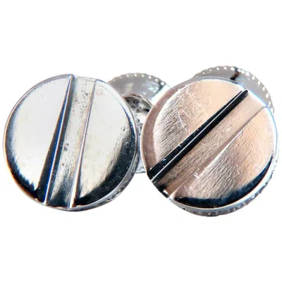 Pre-owned 1stdibs .40 Carat Natural Diamonds Mod- Goth Deco Flat Screw Stud Earrings 14 Karat* In Multi