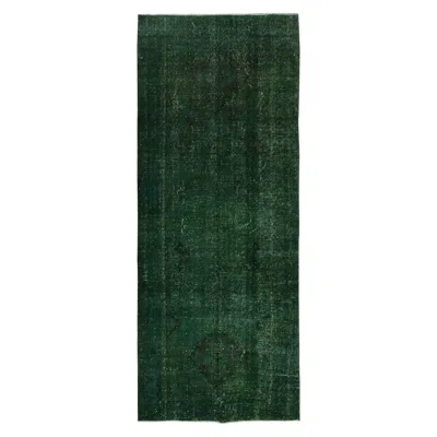Pre-owned 1stdibs 4.8x12 Ft Green Hallway Runner. Kitchen Rug. Handmade Corridor Rug. Stair Rug