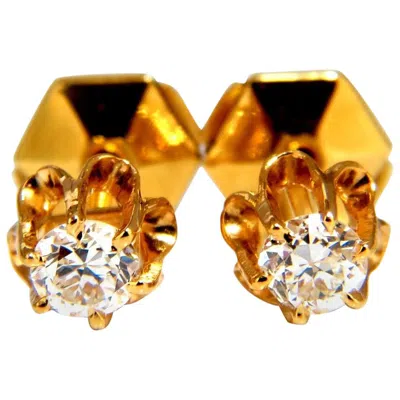 Pre-owned 1stdibs .50 Carat Natural Round Single Cut Diamond Stud Earrings 14 Karat Victorian* In Multi