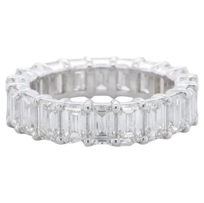 Pre-owned 1stdibs 5.10 Carat Emerald Cut Diamond Eternity Band Ring 18k White Gold G Vs1