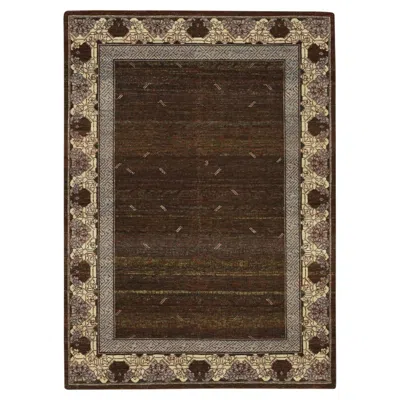 Pre-owned 1stdibs 5'2"x7'3" Brown Hand Knotted Khotan Influence All Over Intricate Design Wool Rug