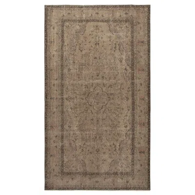 Pre-owned 1stdibs 5.5x9.7 Ft Vintage Turkish Area Rug Redyed In Brown Color For Modern Interiors