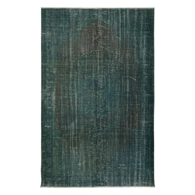 Pre-owned 1stdibs 5.6x9 Ft Handmade Dark Green Color Turkish Wool Area Rug For Modern Interiors