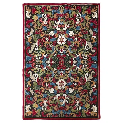 Pre-owned 1stdibs 5x7 Antique English Tapestry Needlepoint Fine Rug Artisan 135cm X 196cm C.1900 In Black