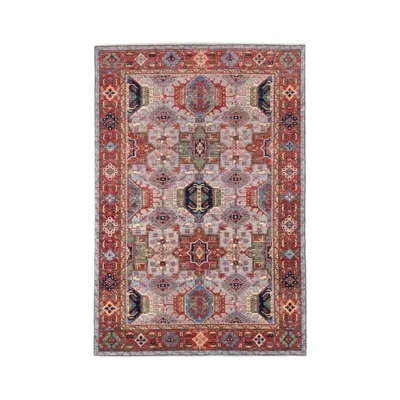 Pre-owned 1stdibs 5x7 Hand-knotted Afghan Karajeh Tribal Wool Rug, Steel Blue Medallion