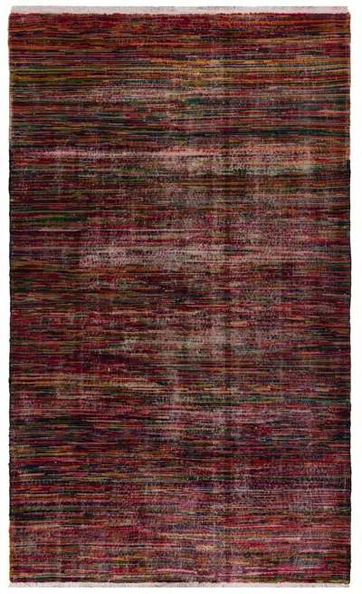 Pre-owned 1stdibs 5x8.2 Ft Vintage Hand-knotted Mid Century Modern Rug. Abstract Colorful Design In Brown