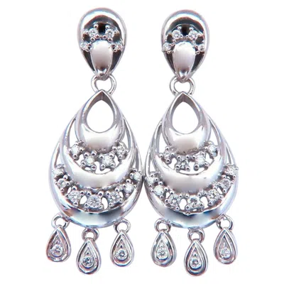 Pre-owned 1stdibs .60 Carat Natural Diamond Semi Crescent Dangle Earrings 14kt* In Multi