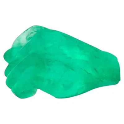 Pre-owned 1stdibs 6.12ct Natural Earth Hand Fist Colombian Emerald Gemstone Green Color Carved