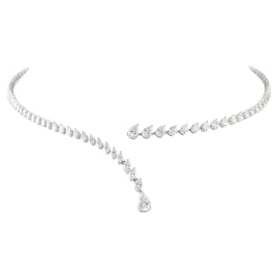 Pre-owned 1stdibs 6.35ct Natural Diamond Asymmetric Hinged Collar Necklace In 18k Gold In Multi