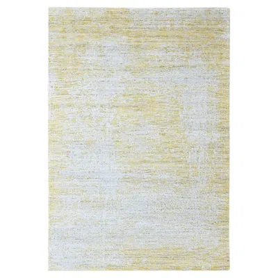 Pre-owned 1stdibs 6'x9' Yellow Textured Pile Hand Loomed Wool And Silk Textured Oriental Rug