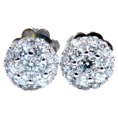 Pre-owned 1stdibs .70ct. Natural Round Diamond Cluster Earrings 14 Karat Gold* In Multi
