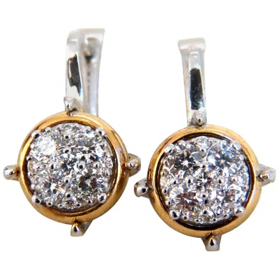 Pre-owned 1stdibs .76 Carat Mod Prime Spanish Goth Lever Natural Diamond Clip Earrings 14 Karat* In Multi