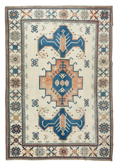 Pre-owned 1stdibs 7.7x11 Ft Vintage Handmade Turkish Area Rug, 100% Wool And Natural Dyes In Sand