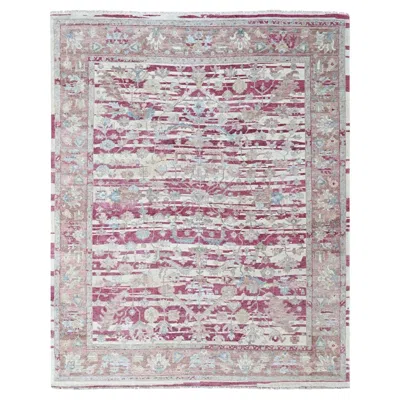Pre-owned 1stdibs 7'8"x9'9" Wine Red Antiqued Persian Heriz Design Hand Knotted Wool Oriental Rug