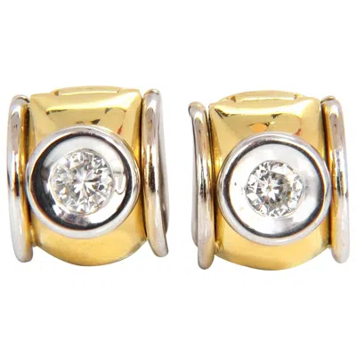 Pre-owned 1stdibs .80 Carat Natural Round Brilliant Diamond Huggie Earrings 18 Karat G/si1 Petite* In Multi