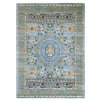 Pre-owned 1stdibs 8'10"x12'2" Blue 14th Century Mamluk Dynasty Pattern Hand Knotted Pure Wool Rug