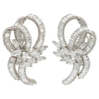 Pre-owned 1stdibs 8.12 Carat Baguette And Marquise Cut Diamond Earrings In Multi