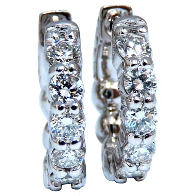 Pre-owned 1stdibs 83ct Natural Round Diamond Hoop Earrings 14kt 15mm Single Share Prong* In Multi