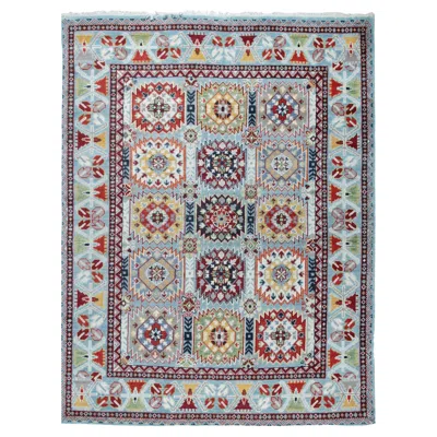 Pre-owned 1stdibs 8x10 Blue Hand-knotted Wool Jeweled Medallion Classic Traditional Carpet Rug