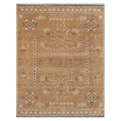Pre-owned 1stdibs 8x10 Camel And Ivory Swedish Deco Style Hand-knotted Wool Rug ( G - 15429 ) In White