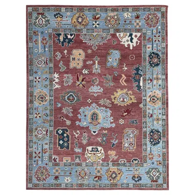 Pre-owned 1stdibs 8x10 Coral Hand-knotted Wool Detailed Motif Medley Traditional Carpet Rug In Red