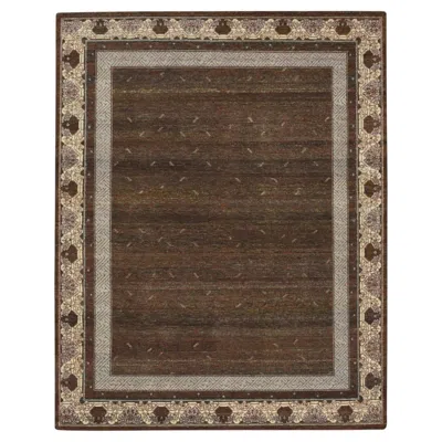 Pre-owned 1stdibs 8'x10'1" Brown Khotan Influence All Over Intricate Design Hand Knotted Wool Rug