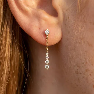 Pre-owned 1stdibs 925 Sterling Silver Drop Earrings Gift For Women Minimalist Moissanite Earrings In Multi